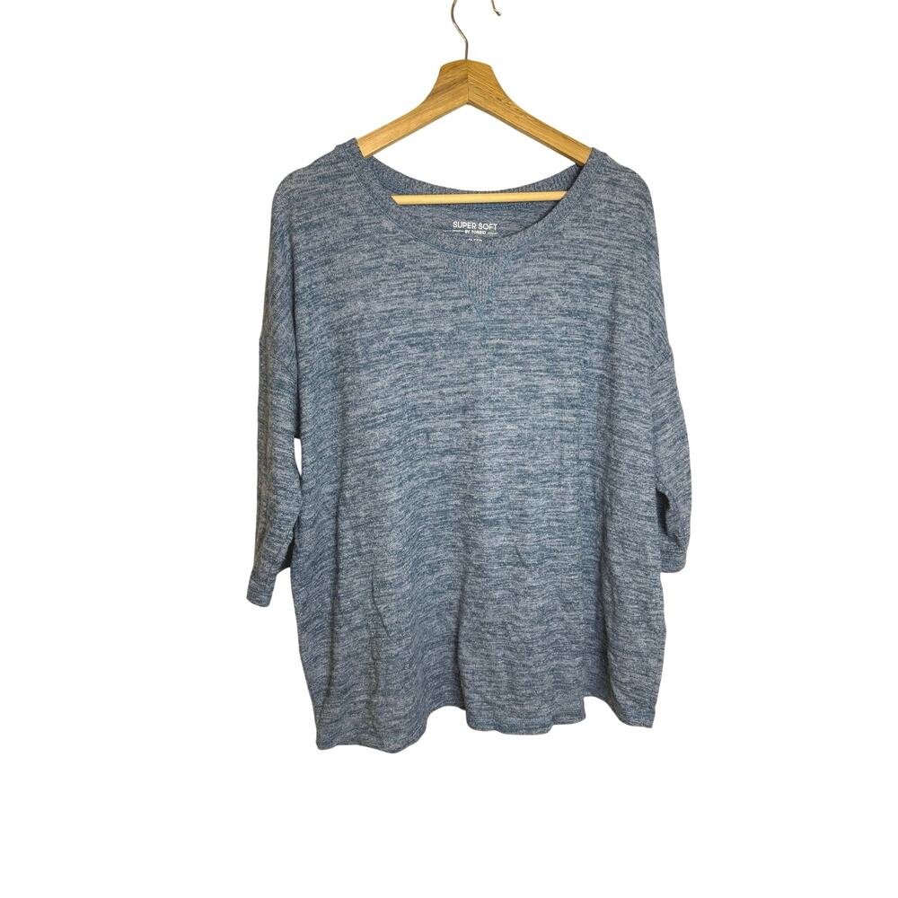 Torrid Super Soft Blue 3/4th Sleeve Cozy Blue Top Women’s Sz 1XL - Picture 1 of 4